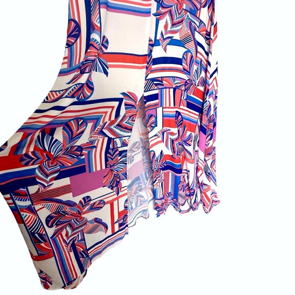 Foxiedox Womens Geometric Print Maxi Dress S Multicolor Spaghetti Straps Flowy - Picture 3 of 11